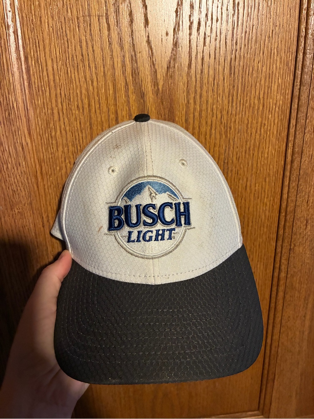 New Era Busch Light Two-Tone Baseball Cap in White and Black